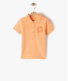 GEMO Polo bébé garçon en maille piquée avec petit motif poitrine Orange