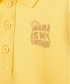polo bebe garcon en maille piquee avec petit motif poitrine jaune polosF940401_2