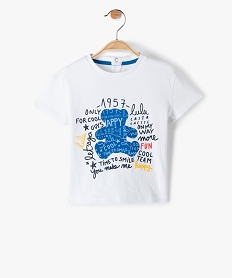GEMO Tee-shirt bébé garçon avec motif coloré – LuluCastagnette Blanc