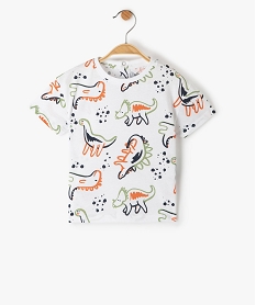 GEMO Tee-shirt bébé garçon à manches courtes motif all over Blanc