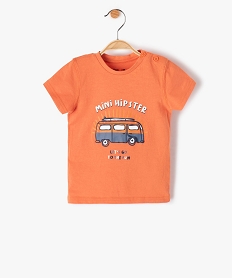 tee-shirt bebe garcon a manches courtes avec motif orangeF942101_1
