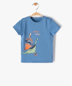 GEMO Tee-shirt bébé garçon à manches courtes avec motif Bleu