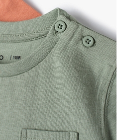 tee-shirt bebe garcon a motifs et poche poitrine (lot de 3) vertF942901_2