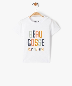 GEMO Tee-shirt bébé garçon avec message blanc vif