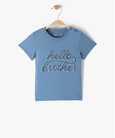 tee-shirt bebe garcon avec message bleuF943501_1