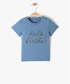 GEMO Tee-shirt bébé garçon avec message bleu chine