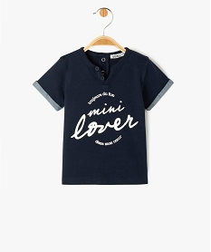 GEMO Tee-shirt bébé garçon imprimé avec inscription Bleu