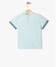 tee-shirt bebe garcon imprime avec inscription bleu tee-shirts manches courtesF944001_3