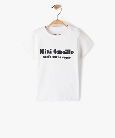 tee-shirt bebe garcon avec inscription devant blancF944201_1