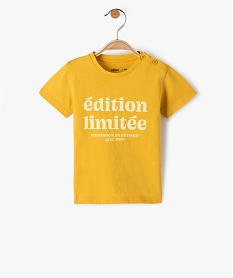 GEMO Tee-shirt bébé garçon avec inscription devant Jaune