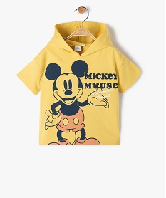 GEMO Tee-shirt bébé garçon à capuche avec motif Mickey - Disney Jaune