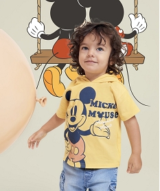 tee-shirt bebe garcon a capuche avec motif mickey - disney jauneF944901_4
