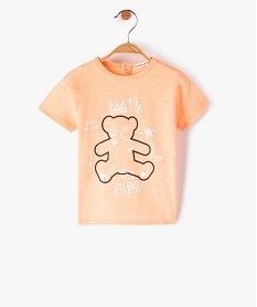 tee-shirt bebe garcon a manches courtes imprime - lulucastagnette orangeF945301_1