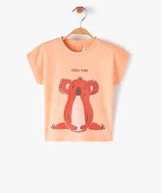 GEMO Tee-shirt bébé garçon coupe oversize à manches ultra courtes Orange