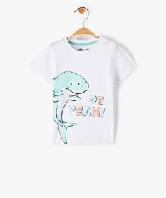 GEMO Tee-shirt bébé garçon à manches courtes à motif Blanc