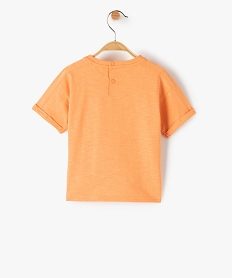 tee-shirt bebe garcon loose a manches courtes et poche kangourou orange tee-shirts manches courtesF946201_3