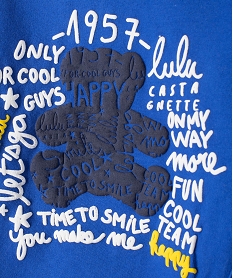 tee-shirt bebe garcon imprime a decoupes originales - lulucastagnette bleu tee-shirts manches longuesF946401_2