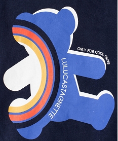 tee-shirt bebe garcon imprime a decoupes originales - lulucastagnette bleuF946501_2