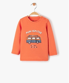GEMO Tee-shirt bébé garçon imprimé fantaisie orange standard