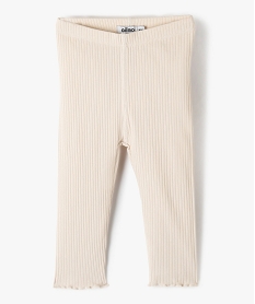 GEMO Legging bébé fille en maille côtelée Beige