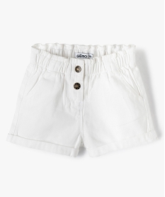 GEMO Short uni avec ceinture élastiquée bébé fille Beige