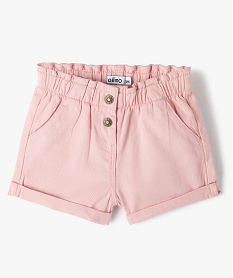 short bebe fille uni avec ceinture elastiquee roseF950301_1