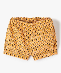 GEMO Short bébé fille à motifs fleuris Jaune