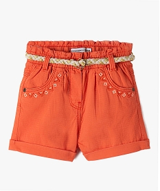short bebe fille avec ceinture tressee – lulucastagnette orange shortsF951001_1