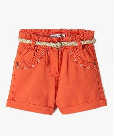 short bebe fille avec ceinture tressee – lulucastagnette orangeF951001_1