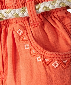 short bebe fille avec ceinture tressee – lulucastagnette orange shortsF951001_2