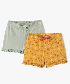 short bebe fille avec volant dans le bas (lot de 2) jaune shortsF951601_1