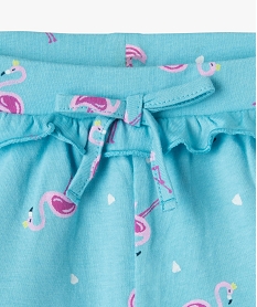 short bebe fille imprime en maille a taille elastiquee avec volant bleu shortsF951901_2