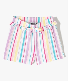 short bebe fille imprime en maille a taille elastiquee avec volant blanc shortsF952001_1