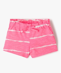 short bebe fille en maille a taille elastiquee rose shortsF952201_1