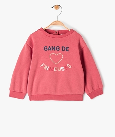 sweat bebe fille molletonne a motif rose sweatsF952601_1