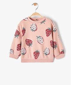 GEMO Sweat bébé fille molletonné à motif Rose