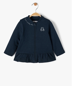 GEMO Sweat bébé fille avec fermeture zippée - LuluCastagnette Bleu