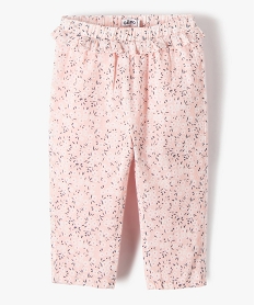 GEMO Pantalon bébé fille en coton léger à fleurs Rose