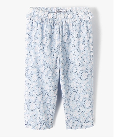 GEMO Pantalon bébé fille en coton léger à fleurs Bleu