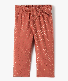 GEMO Pantalon bébé fille fluide à motifs et ceinture élastique Rose