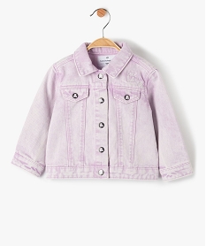 veste bebe fille en jean colore et delave - lulucastagnette violetF955101_1