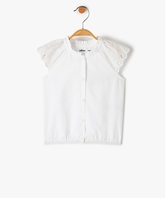 blouse bebe fille sans manches avec epaules brodees blanc chemisiers et blousesF955801_1