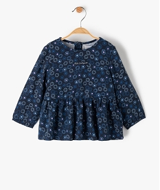 blouse bebe fille manches longues a motifs - lulucastagnette bleuF956101_1