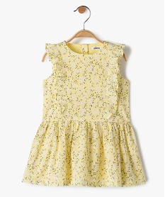 GEMO Robe bébé fille sans manches à motifs fleuris Jaune