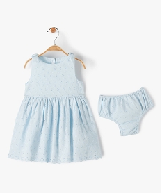 ensemble bebe fille 2 pieces   robe bloomer en dentelle anglaise bleuF958601_1