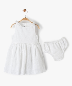 ensemble bebe fille 2 pieces   robe bloomer en dentelle anglaise blancF958701_1