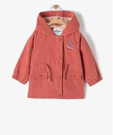 GEMO Parka bébé fille légère toucher peau de pêche Rose