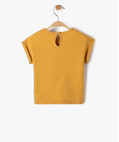 tee-shirt bebe fille avec motif paillete jaune tee-shirts manches courtesF962101_3