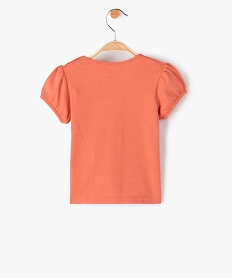tee-shirt bebe fille avec manches courtes et message paillete orange tee-shirts manches courtesF962301_3