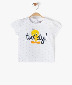 GEMO Tee-shirt bébé fille avec motif Titi – Looney Tunes Blanc